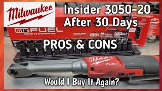 Milwaukee M12 Fuel Insider Extended Reach Box Ratchet 3050-20 Review After 30 Days. Pros & Cons.