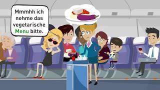 Learn German A2, B1 / Tina and Daniel fly on holiday / Part 1 / Grammar and Vocabulary