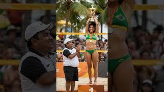  Brazil’s Queen of the Beach Volleyball Gets Her Trophy!  #shorts