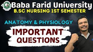 BFUHS BSC NURSING | BSC NURSING 1ST SEM | anatomy and physiology imp questions | physiology imp ques