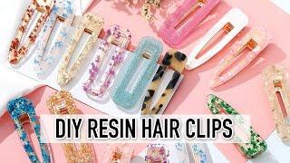 DIY Hair Clips with resin