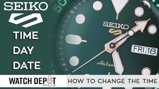 How To Set The Day, Date, & Time on a Seiko 5 Watch