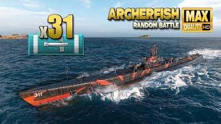 Submarine Archerfish: More than 30 torpedo hits - World of Warships