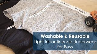 Washable and Reusable Light Incontinence Underwear for Boys