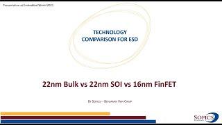 Semiconductor process selection from ESD perspective FinFET, SOI or Bulk-CMOS?