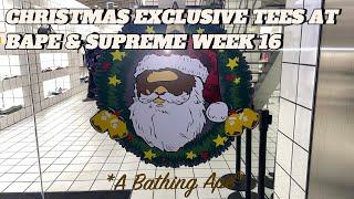 A BATHING APE CHRISTMAS EXCLUSIVE TEES (SUPREME WEEK 16: DICKIES COLLABORATION)