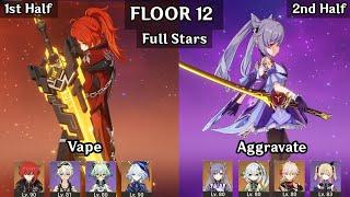 Diluc Vape + Keqing Aggravate | 5.2 Spiral Abyss Floor 12 9 Star | Genshin Impact