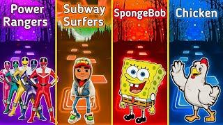 Power Rangers - Subway Surfers - SpongeBob - Chicken Wing | Tiles Hop EDM Rush