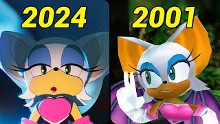 The evolution of ROUGE the bat from SONIC 2001-2024