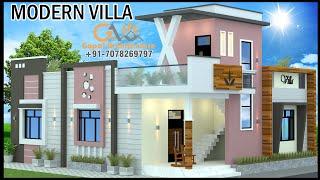 35'-0"x45'-0" 3D House Plan |  Modern  Villa Design | Gopal Architecture