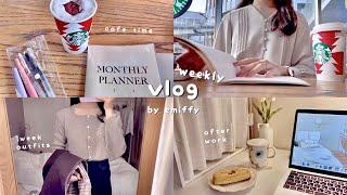 my weekly vlog‍ have fun everyday, lots of eat, cooking, home cafe, office outfits