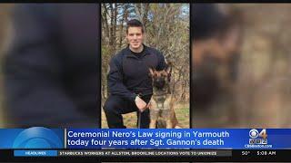 Ceremonial Nero's Law Signing In Yarmouth To Mark 4 Years Since Police Sgt. Sean Gannon's Death