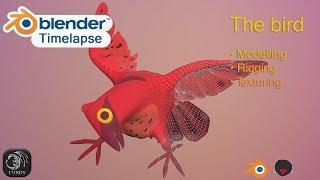 Blender timelapse - Red bird modelling