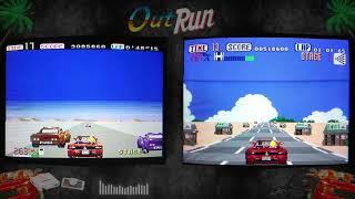 Real consoles comparison PC Engine ( PCE ) VS Sega Genesis (MD) - No Emulator - Out Run.