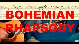 BOHEMIAN RHAPSODY - Tutorial for Guitar (TABS and Score)