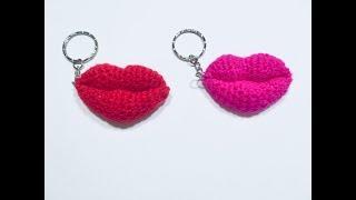 Как вязать губки-поцелуйчики брелок крючком/How to knit sponge-kisses keychain crochet