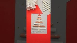 Easy Christmas card for kids #strawcraft #kids #easy #christmas #craft #craftchutney2 #youtubeshorts