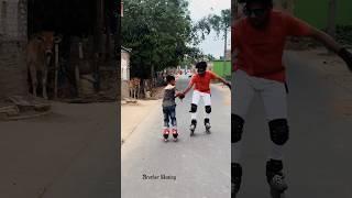 Skating masti  #skating #brotherskating #skater #girlreaction #funny #road #masti #india