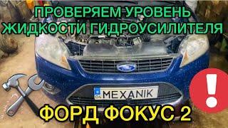 Как посмотреть уровень жидкости гидроусилителя на Ford Focus 2