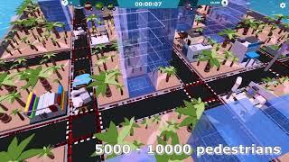 City pedestrian system in Unity. 10000 pedestrians on one screen.