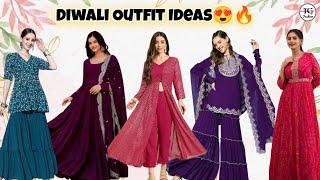 Diwali Outfit Ideas 2024/ Diwali Outfits From Myntra/ Diwali Outfit Haul/ Diwali Dress For Women