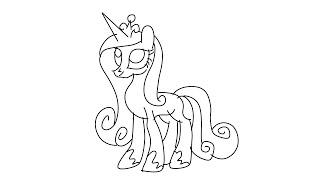 How to draw Princess Cadance step by step for beginners from My Little Pony