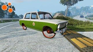 Cars with Bicycle Wheel vs Speed Bumps BeamNG.drive | Beamng Crashes TV