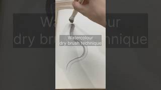 Dry brush technique in watercolour