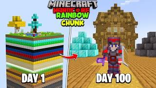 I Survived 100 Days on RAINBOW CHUNK in Minecraft Hardcore (HINDI)