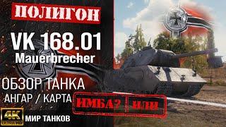 Обзор VK 168.01 Mauerbrecher гайд тяжелый танк Германии | оборудование Mauerbrecher бронирование