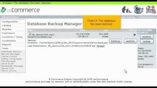 Backup and restore your database in osCommerce