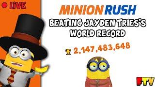 Minion Rush LIVE | Attempting to Beat Jayden Tries's World Record