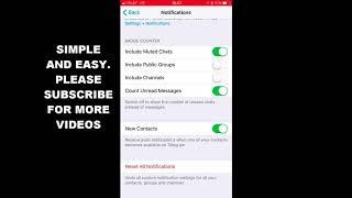 HOW TO DISABLE OR ENABLE MUTED CHATS (BADGE COUNTER) IN TELEGRAM APP (IOS)
