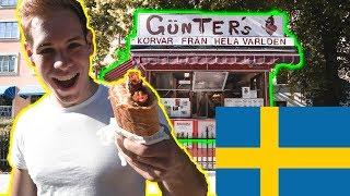 TRYING AN INSANE SWEDISH HOTDOG! - (Stockholm, Sweden)