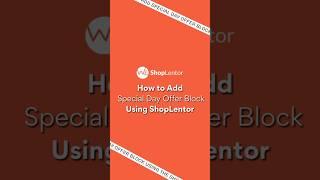 How to Add Special Day Offer Block #elementor #woocommerce #wordpress #short