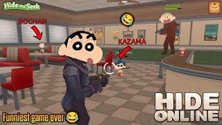 Shinchan playing hide and seek with friends  | hide online hunters vs props  | funniest game ever