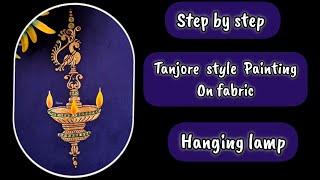 Tutorial video & ideas on painting hanging lamp in tanjore style for a Blouse sleeve #blousepainting