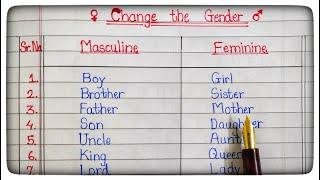 50 Gender Name | Masculine and Feminine | Change the Gender