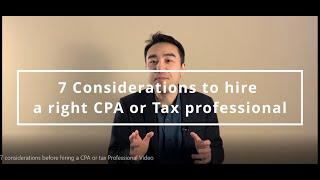 How to hire a CPA or Tax Professional