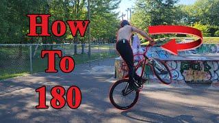 How To 180 On MTB (or BMX) | Bunnyhop 180 To Half-Cab