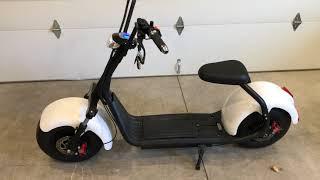 Review and Test Drive of Citycoco 60V 1000 W Fat Wheel Electric Scooter Fat Tire Scooter