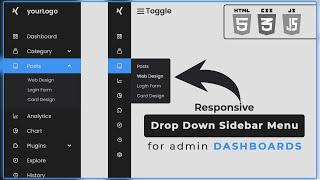 Responsive Sidebar Menu & Dropdown Submenu - Admin Dashboard Menu | HTML CSS and JavaScript