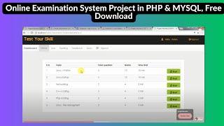 Online Examination System Project in  PHP & MYSQL, Free Download