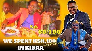 See How We Spent Only Ksh.100 On Food at Kibira Slums With Mwalim Churchill | Stevo Simple Boy.