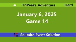 TriPeaks Adventure Game #14 | January 6, 2025 Event | Hard