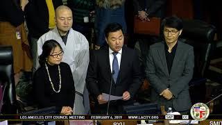 LA City Council honors Grandma Kim Bok-Dong on Feb 6, 2019