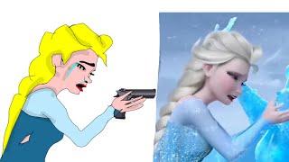 Frozen 2 Elsa funny Drawing memes -Try not To laugh