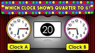 Episode 3 | Telling Time Quiz: Quarter Past and Quarter to for Kids in English