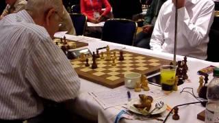 Viktor Kortschnoi vs. Peter Leko (Swizerland vs. Hungary) at chess olympiad dresden