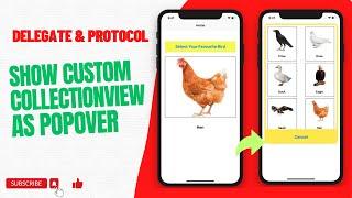 How to Show Custom CollectionView as PopOver in Swift 5 XCode | Hindi | Delegate and Protocol iOS